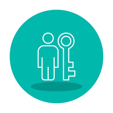 anahtar kişi ikon vektör illüstrasyonu