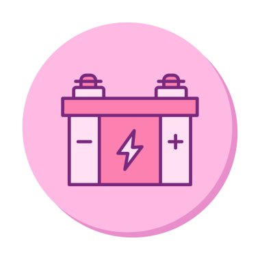  düz araba pil vektör illüstrasyon tasarımı