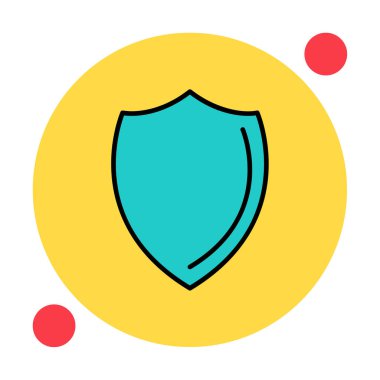 Kalkan yassı ikon vektör çizimi