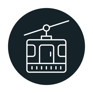 Modern Cable Car Cabin simgesinin vektör çizimi                   