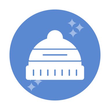 Kış Şapkası simgesinin vektör illüstrasyonu