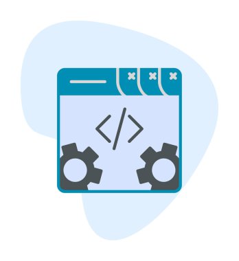 Basit programlama kodu optimizasyon simgesi, vektör illüstrasyonu