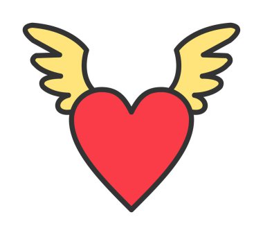 Melek Kalbi ikonu, vektör illüstrasyonu 