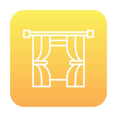 Tiyatro perdeleri simgesi, vektör illüstrasyonu 