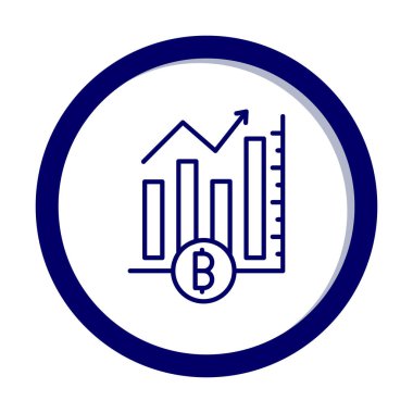 Bitcoin ve grafik simgesi. özet çizimi 