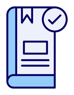  Kitap Denetimi İşaretleme simgesi, vektör illüstrasyonu   