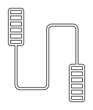 İp sporu ikonunu atlıyorum. Vektör illüstrasyonu 