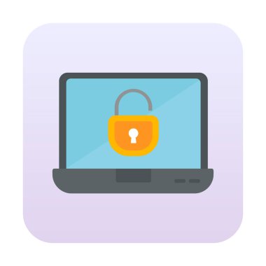 Basit düz dizüstü bilgisayar Aygıtı Kilitli olmayan simge 