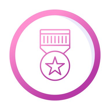 Moda düz renk olarak basit madalya simgesi. 