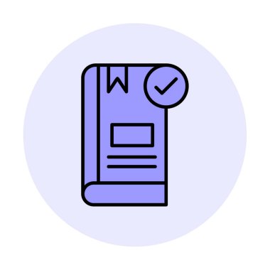  Kitap Denetimi İşaretleme simgesi, vektör illüstrasyonu   