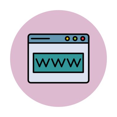 tarayıcı web sayfası simgesi, vektör illüstrasyonu 