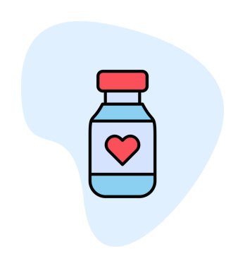 Vitamin şişesi simgesi, vektör illüstrasyonu