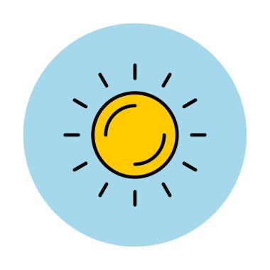 Güneş düz simge vektör çizim