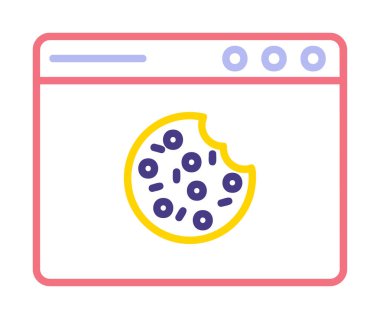 Basit Web Kurabiyeleri simgesi, vektör illüstrasyonu