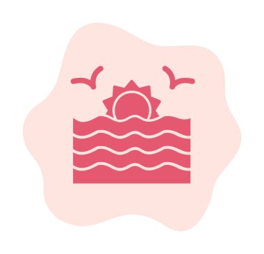 Basit düz gün batımı ve deniz 