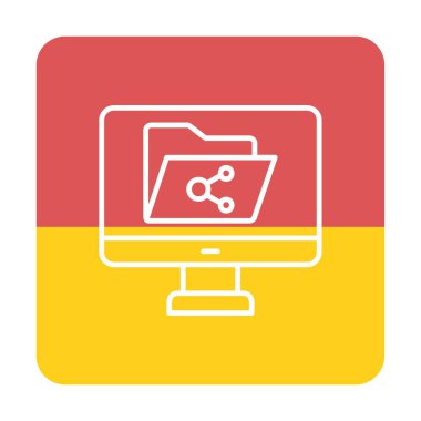 Basit Dosya Paylaşımı simgesi, vektör illüstrasyonu