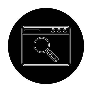 Basit Tarayıcı Arama simgesi, vektör illüstrasyonu