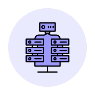 Ağ sunucu simgesinin vektör illüstrasyon tasarımı