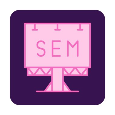 SEM ile Billboard simgesinin vektör illüstrasyonu  