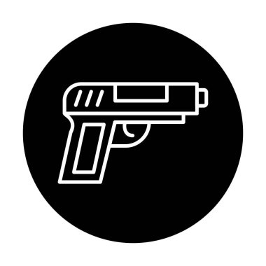 askeri tabanca ikonu vektör illüstrasyonu 
