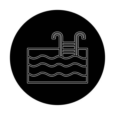  yüzme havuzu ikonu vektör illüstrasyonu
