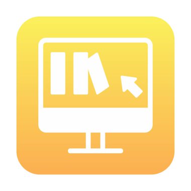 Basit Çevrimiçi Kitap satın alma simgesi, vektör illüstrasyonu