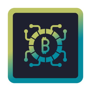 Basit bitcoin simgesi, vektör illüstrasyonu