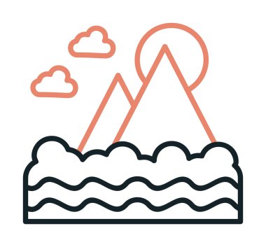 Fuji Dağı simgesi, veteriner illüstrasyonu 