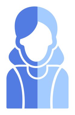 Kadın avatar simgesi, vektör illüstrasyonu 
