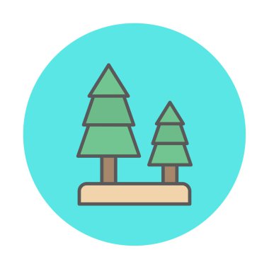 Orman ikonu vektör illüstrasyonu 