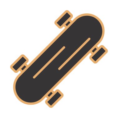 Basit kaykay simgesi, vektör illüstrasyonu