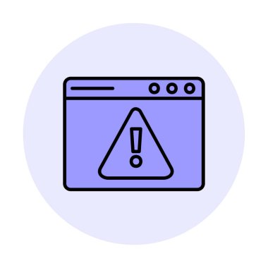 Basit Web Uyarı simgesi, vektör illüstrasyonu