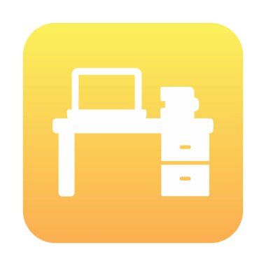 Ofis masa simgesinin vektör illüstrasyonu 