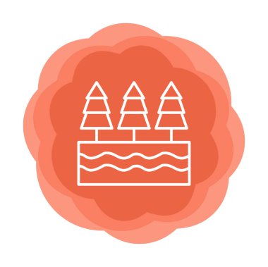 Nehir yassı ikon vektör çizimi 