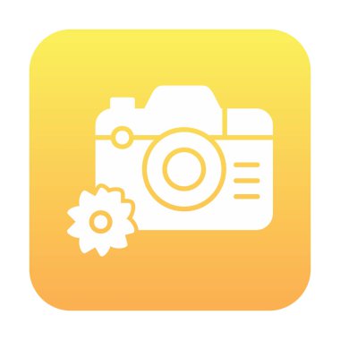 Basit kamera simgesi vektör illüstrasyonu