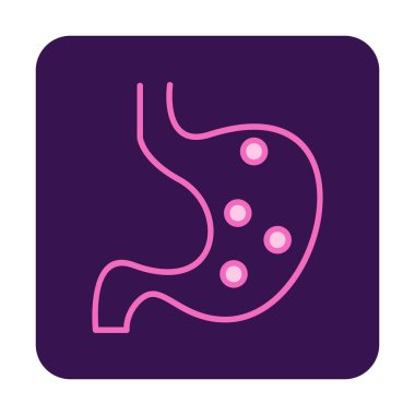 İnsan mide ikonu. Beyaz arkaplanda izole edilmiş web tasarımı için İnsan mide vektörü simgesi