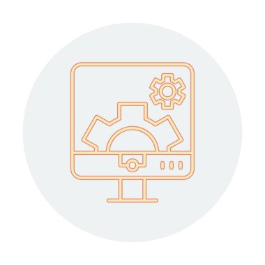 Bilgisayar ayarları simgesi, vektör çizim