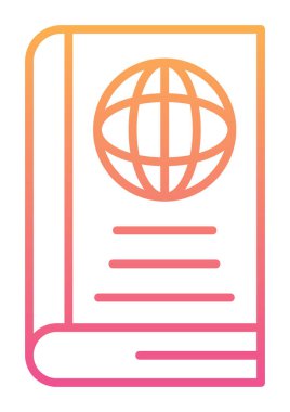 Basit Dünya Kitabı simgesi, vektör illüstrasyonu