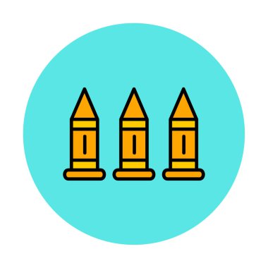 Askeri silah mermileri vektör ikonu. Sembol, logo çizimi. Vektör grafikleri 