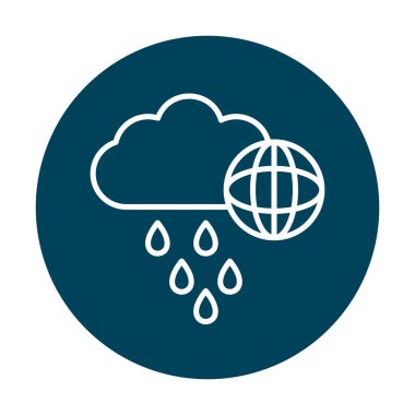 Dünya yağmurlu bir gün. Web simgesi basit tasarım