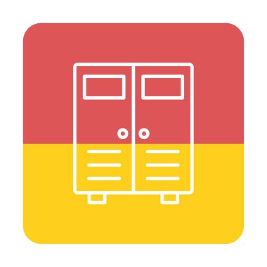Lockers web simgesi, vektör illüstrasyonu                