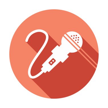 mikrofon simgesi uzun mavi arkaplanda izole edildi.