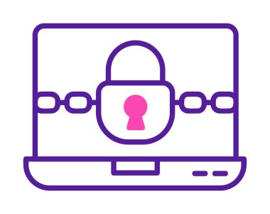 Basit düz Ransomware bilgisayar simgesi tasarımı