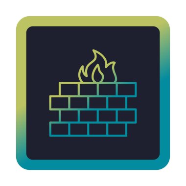 Şömine simgesinin vektör illüstrasyonu 