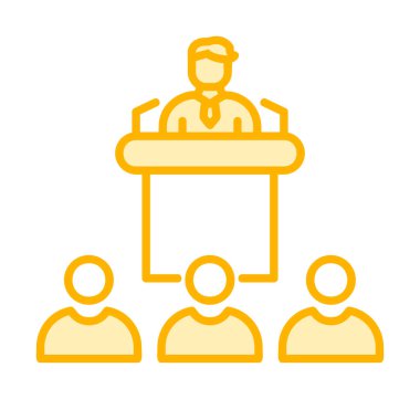 Basit Konferans simgesi, vektör illüstrasyonu