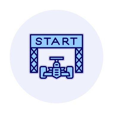 simgeyi başlat. Web için Irk vektör simgesinin başlatılmasının basit bir gösterimi.                                