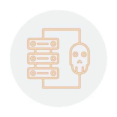 veri merkezi ve Hackleme simgesi illüstrasyonu