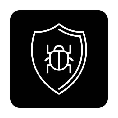 Antivirüs kalkan koruma simgesi vektör illüstrasyonu 