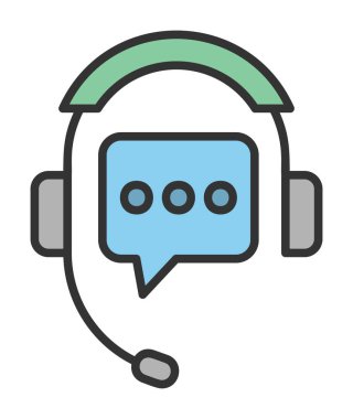 Basit Destek Hizmetleri simgesi, vektör illüstrasyonu