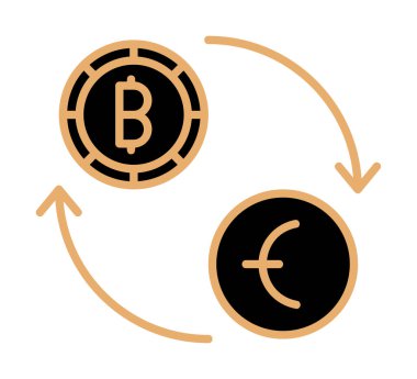 para birimi değişim simgesi, vektör illüstrasyonu
